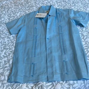 Boys 100% linen button up shirt